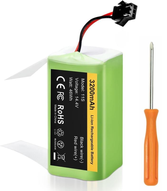 14.4V 3200mAh ѥХåƥ꡼ Ecovacs Deebot N79 N79S DN622 & Eufy RoboVac 11, 11S, 11S MAX, 12, 15C, 15C MAX, 15T, 30, 30C, 30 MA