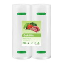 Gokilife 真空パックロール 真空パック袋 - 25*1500cm 2本セット BPAフリー PA+PE安全素材 フードシーラー 真空パック機専用ロール 替えロール 真空ロール エンボス加工 脱気 密封 真空ビニール専