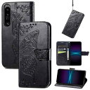 に適用するXperia 1 IV docomo SO-51C au SOG06 softbank A201SO Xperia1 第4世代 ケース 手帳型 ノートブック型携帯電話保護カバー多機能携帯電話ホルスター財布携帯電話ホルダーバンプパターンテクスチャ(3)
