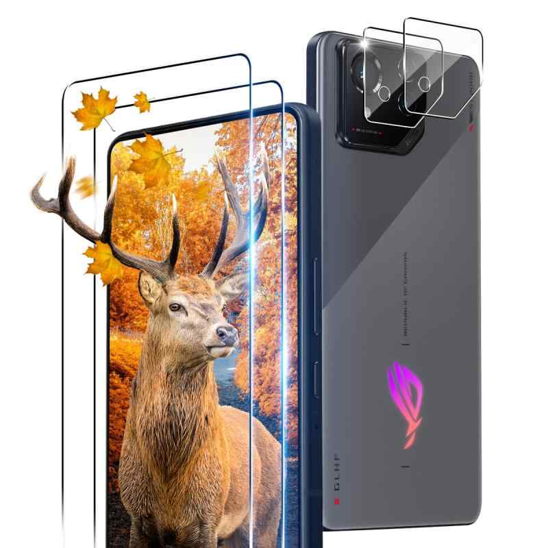 【2+2枚セット 指紋認証対応】 用 ROG Phone 8 / Phone 8 Pro ガラスフィ ...