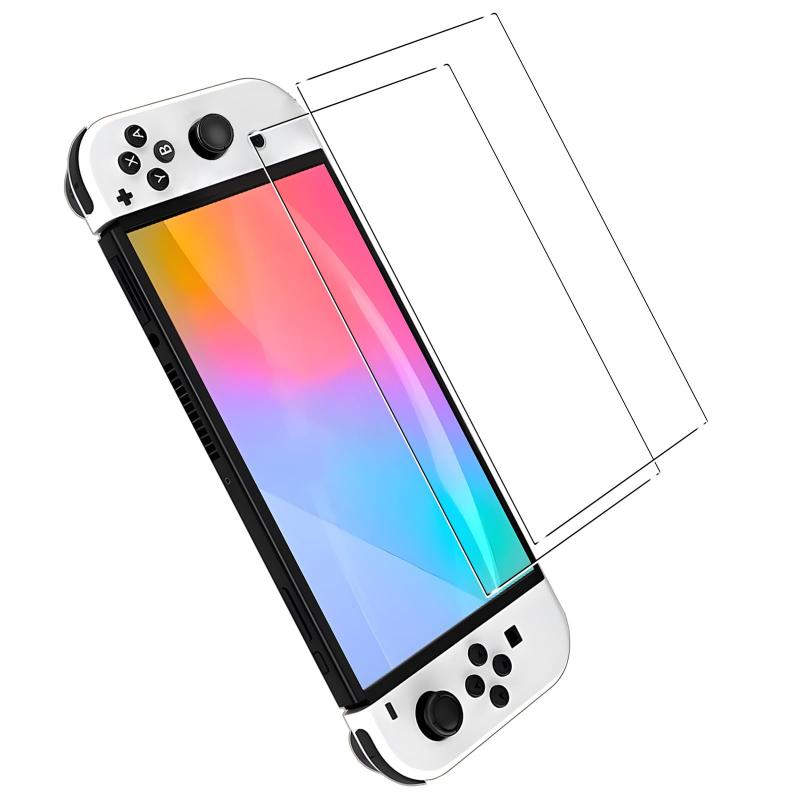 対応 Nintendo Switch 有機EL モデル フイルム 【2枚セット-国産AGC旭硝子 - 高 品質 】 対応 Nintendo Switch 有機EL モデル OLED ガラスフイルム 液晶 保護フィルム 強化ガラス シール さらさら ケース