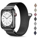 FEEKI コンパチブル Apple Watch バンド 49mm 46mm 45mm 44mm 42mm 41mm 40mm 38mm コンパチブル アップルウォッチ バンド マグネットクラスプ ステンレス鋼 メッシュ 通気 長さ調節 男女兼用Appl