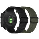 弾力性 交換バンド Instinct 2 Solar用 22mm ベルトスポーツスタイル ソフトナイロン製伸縮性 調節可能 工具付属 ガーミン Garmin Instinct/Instinct Tide用 (ブラック グリーン)