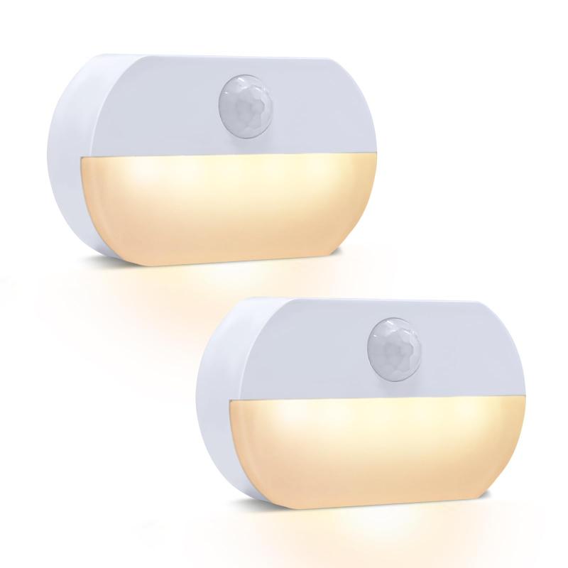 AmmToo Led センサーライト 電池式 暖色 足元灯 フットライト 人感センサー 配線不要 ナイトライト 自..