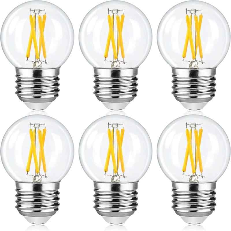 LED電球 E26口金 4W (40W形相当) 電球色 G50 2700K フィラメント電球 シャンデリア用 エジソン電球 調光対応 クリア電球 6個入 PSE認証済