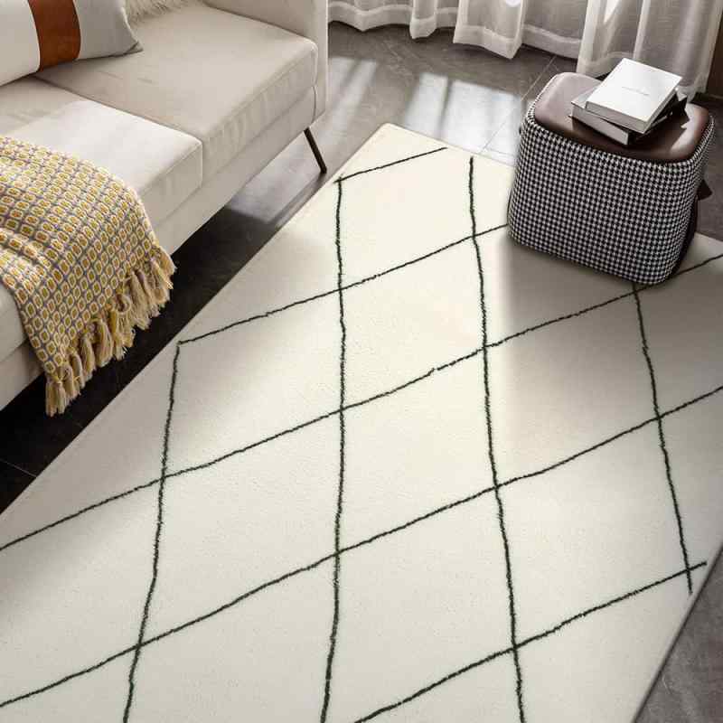 HAOCOO カーペット 洗える 90х150cm 北欧 約1畳 ラグ オールシーズン適用 幾何学柄 ふわふわ 滑り止め ホットカーペット対応 防音 抗菌防臭 リビング ダイニング ラグマット アンティーク アッ