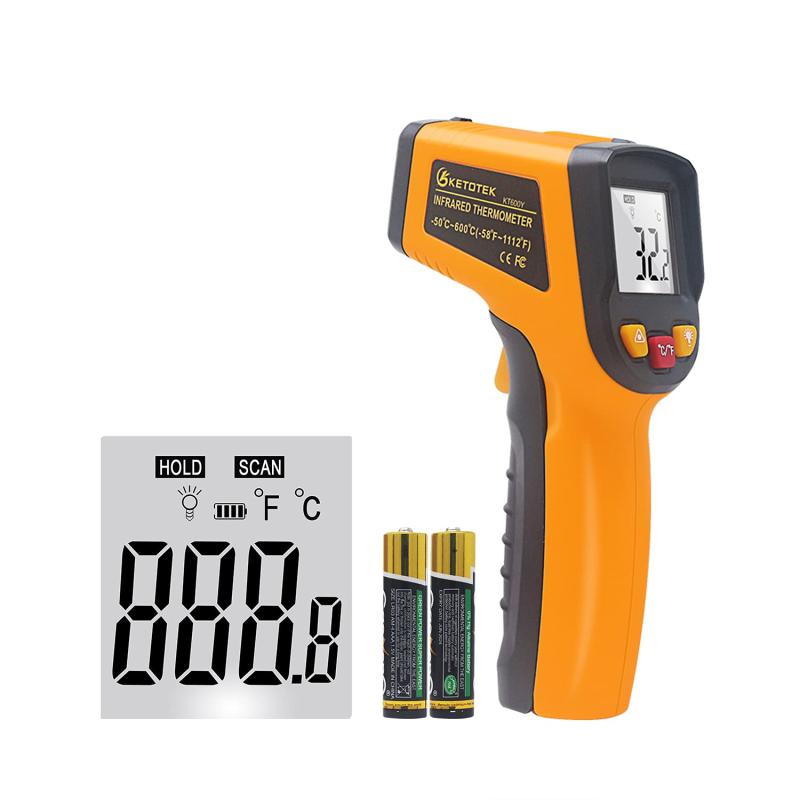 KT600Y 赤外線温度計ガンKETOTEKデジタルIR温度計-50℃〜600℃（-58℉〜1112℉）食品/調理/オーブン用温度チェッカー（人間用ではありません）