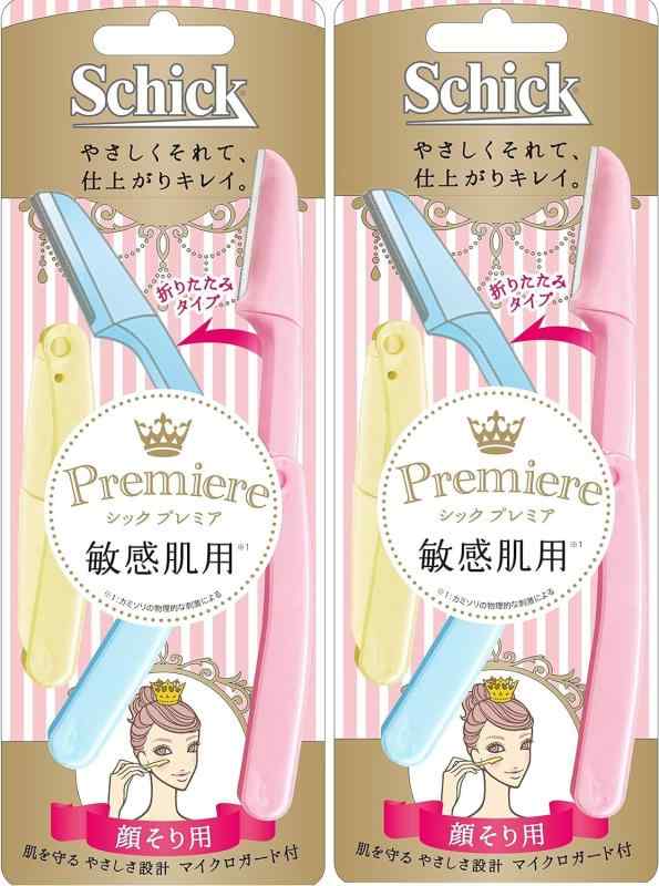 Schick(シック) プレミア 敏感肌用 Lディスポ 折りたたみ マイクロガード付 使い捨て 女性用 カミソリ フェイス メイク Lディスポ(3本入×2個パック)