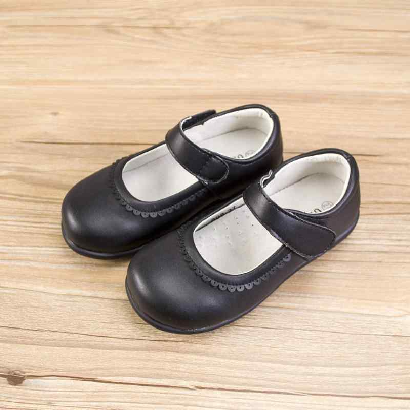 子供靴 女の子 フォーマルシューズ レザーシューズ 厚底 通学履 普段使い 天然皮革 花柄 黒色 春夏秋冬