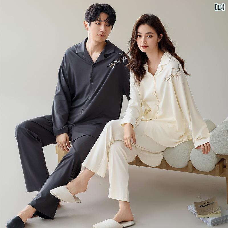 パジャマ レディース メンズ 春秋 長袖 綿100% ストライプ 上下セット ルームウェア 寝巻き 前開き 襟付き 夫婦 ペアルック 大きいサイズ 部屋着 リラックス 保温 通気性 吸湿