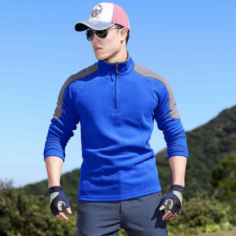 フリース メンズ 長袖 Tシャツ アウトドア ウェア 防寒 保温 登山 トレッキング キャンプ ウェア 秋冬