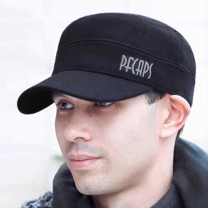 帽子 男性用 秋冬 毛呢 キャップ 防寒 保温 暖かい 耳当て付き ハンチング帽 おじいちゃん 紳士 シニア 無地 ブラック 黒 グレー 春秋冬