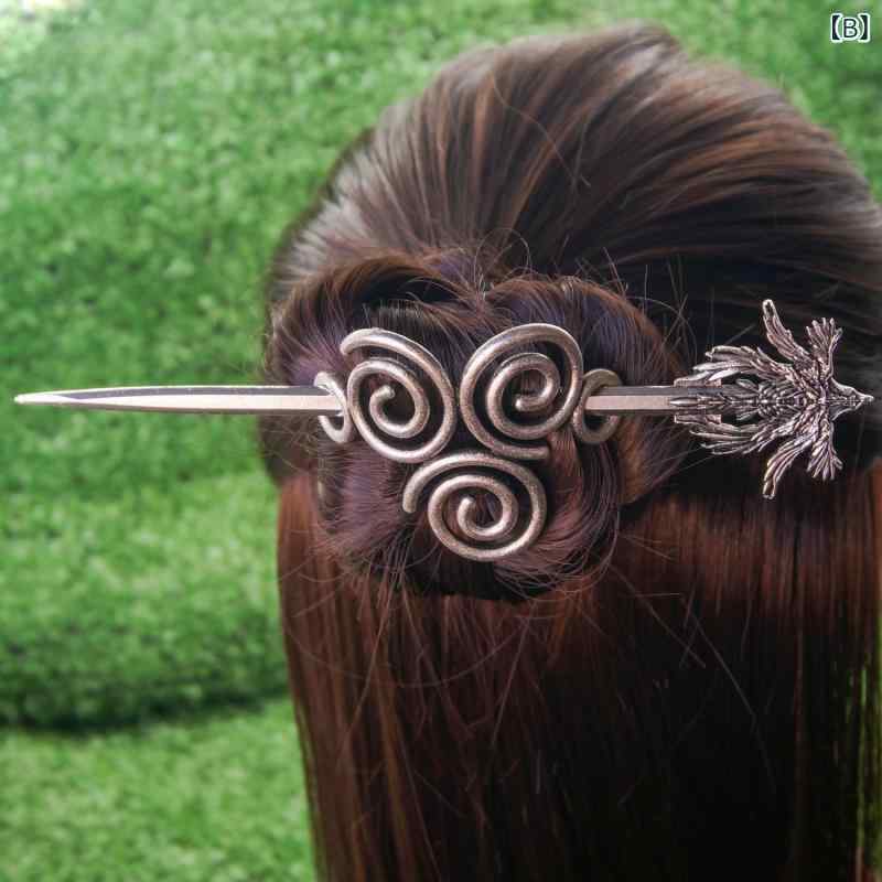 ヘアアクセサリー レディース レトロ ヘアスティック 髪飾り かんざし 簪 ローズ バラ 薔薇 剣 ソード ドラゴン 龍 バット コウモリ 蝙蝠 蛾 蜜蜂 ミツバチ 蝶2の商品画像 3