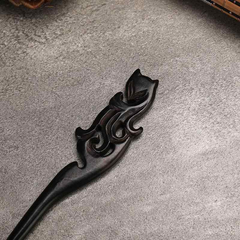 ヘアアクセサリー 木製かんざし 黒檀 エボニー 簪 髪飾り 和装小物 レトロ ヴィンテージ アジアン エスニック パーティー