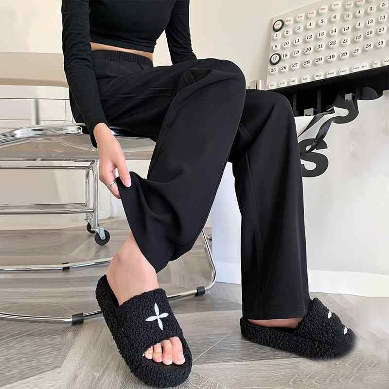 マタニティパンツ 春夏 妊婦 ズボン ロングパンツ ワイドパンツ ゆったり 薄手 綿 ポリエステル ブラッ..