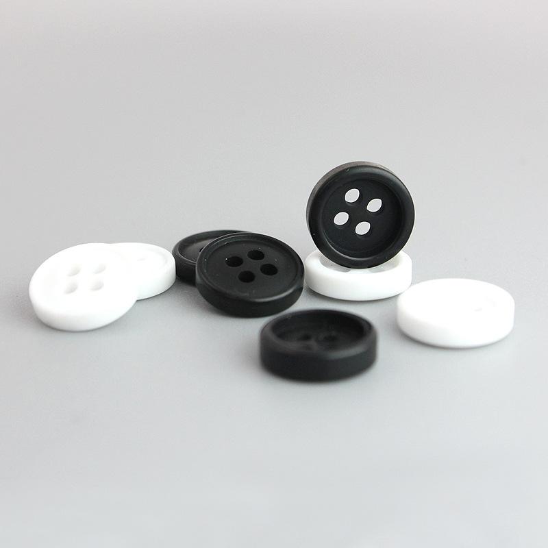 シャツ レディース 替えボタン 樹脂製 黒色 白色 11.5mm 交換用 釦