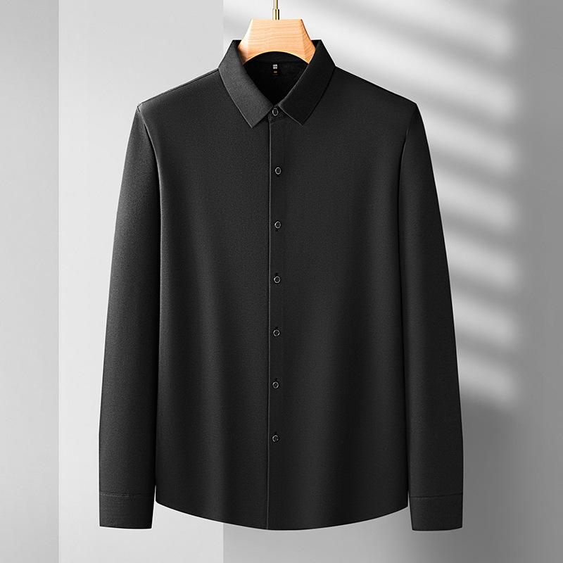 シャツ 男性用 秋冬 長袖 裏起毛 大きいサイズ 3L 4L 5L 6L 7L ゆったり 普段使い 運動着 部屋着 ポリエステル 混紡 無地 襟付き 前開..