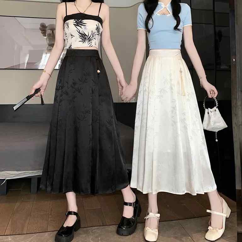 スカート レディース 春夏 唐装 Aラ�