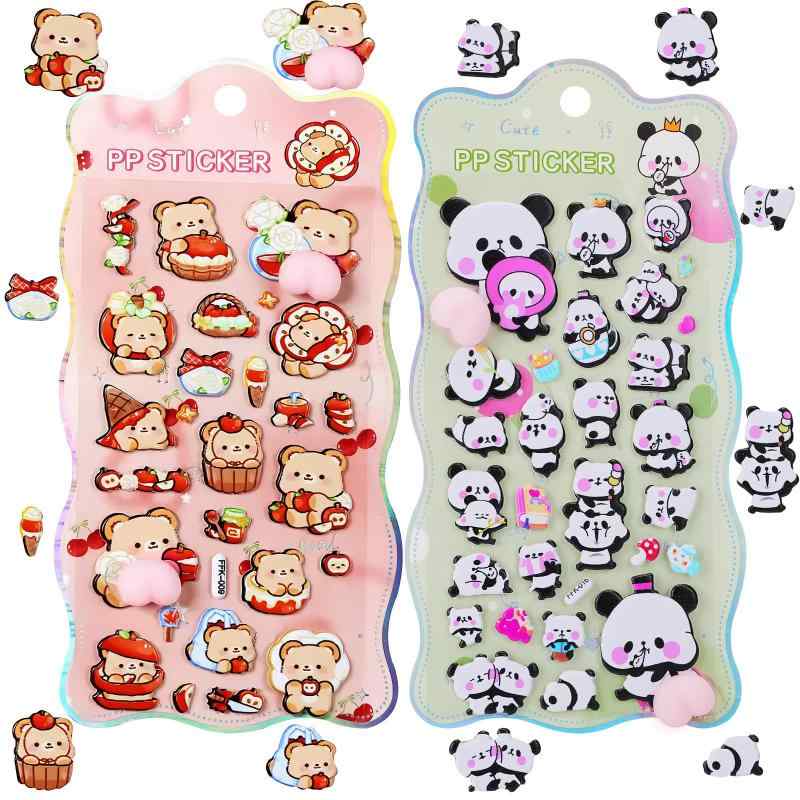 おしりぷにぷにシール ぷにぷに マシュマロ 立体 柔らかい 可愛い 子供 DIY用 手帳用 ごほうびシール 装飾用 貼り付け可能 手芸用品 clearstore2024-10416805 clearstore サンプル画像3