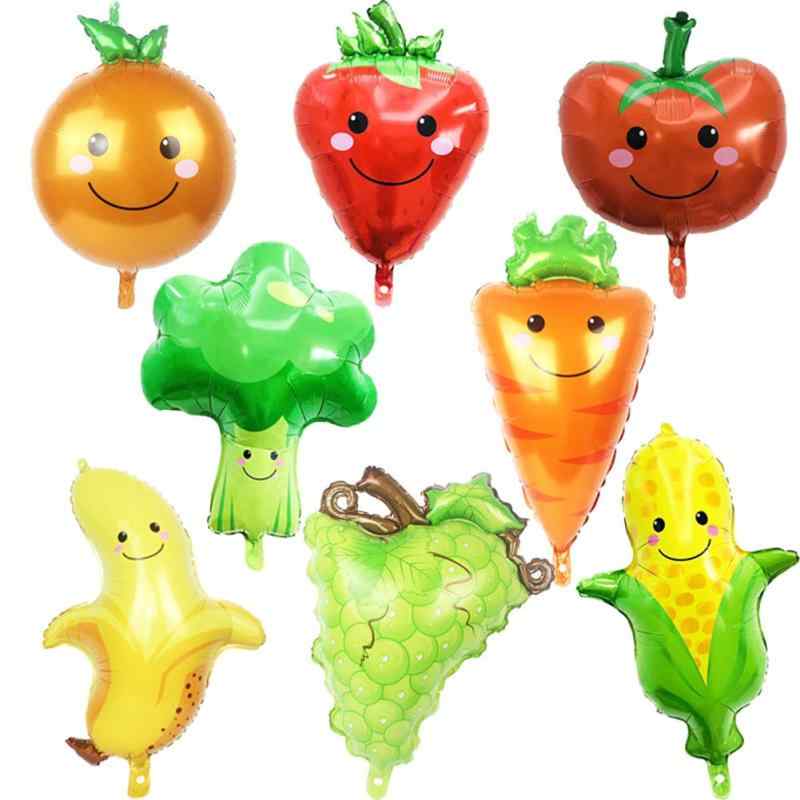 ED-Lumos 3D野菜バルーンセット やさい アルミ風船 誕生日 飾り付け ビッグサイズ 気球 飾り小物 装飾用 子供 パーティー 8枚セット