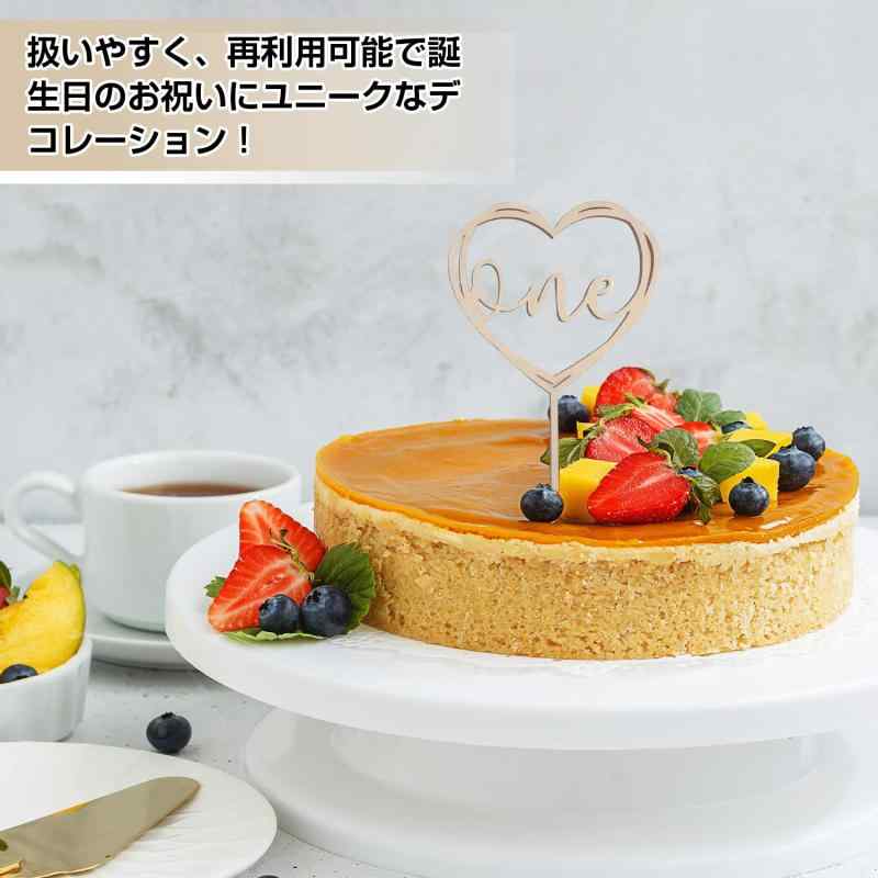 ADOFUNケーキトッパー 誕生日 木製 ケーキ飾り ケーキトッパー ケーキトッパー ハ...