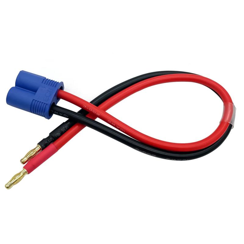 EC8 オスコネクター - 4.0mm バナナオスプラグ Lipoバッテリーバランス充電ケーブル 30cm シリコンワイヤー 充電ケーブル アダプター RCヘリコプター車両おもちゃ用ワイヤーゲージ:10 AWGシリコンワイヤー、定格電圧:600V、ワイヤーの長さ:30cm。入力コネクタ:4.0mmバナナオス;出力コネクタ:EC8オス。メイン充電リードは最高品質の素材で作られており、バッテリーを充電するたびに最高の接続を確実に得ることができます。EC8 コネクタは電力アプリケーションに最適で、バッテリー、充電器、ESC、パワーメーターなどに使用できます。