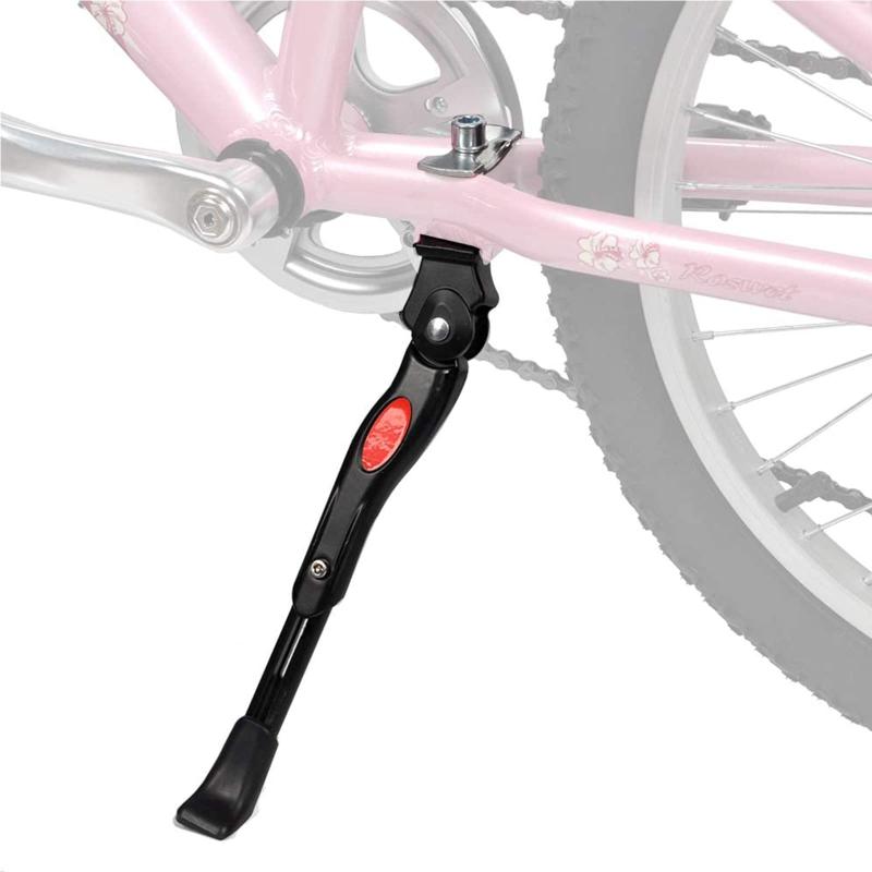 自転車 スタンドキックスタンド 24インチ 26インチ 長さ調整可能 軽量 ロードバイク クロスバイク マウンテンバイク 対応 ブラック 六角レンチ付き アルミニウム合金製 取付簡単 滑り止め
