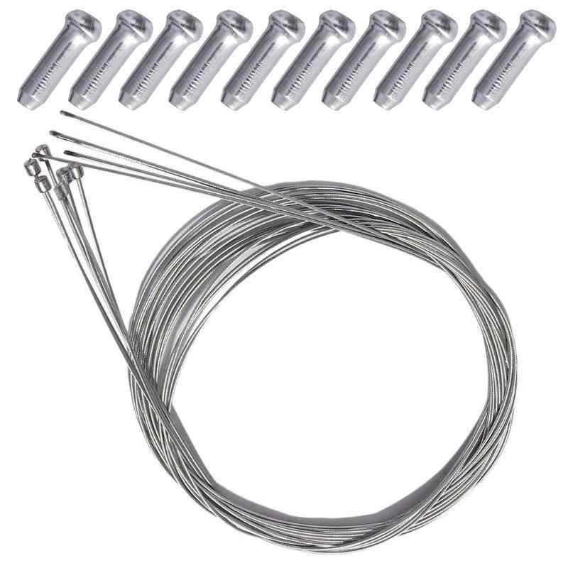 KALOLINNA Bicycle Brake Cable 1.75m (6 pieces) Stainless Steel Cable (10 pieces included) Replacement Brake Cable for Mountain Bikes, Durable, Bicycle Parts