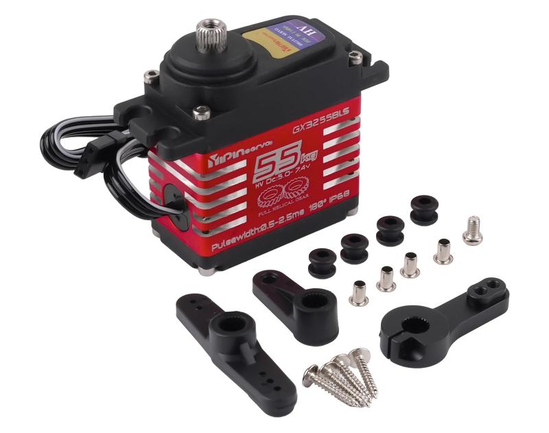 DIYmall GX3255BLS デジタルサーボ 7.4V 55KG 高トルク フルメタル ヘリカルギア ブラシレスモーター IP68 RC ロボットサーボ 1/8 1/10 車用