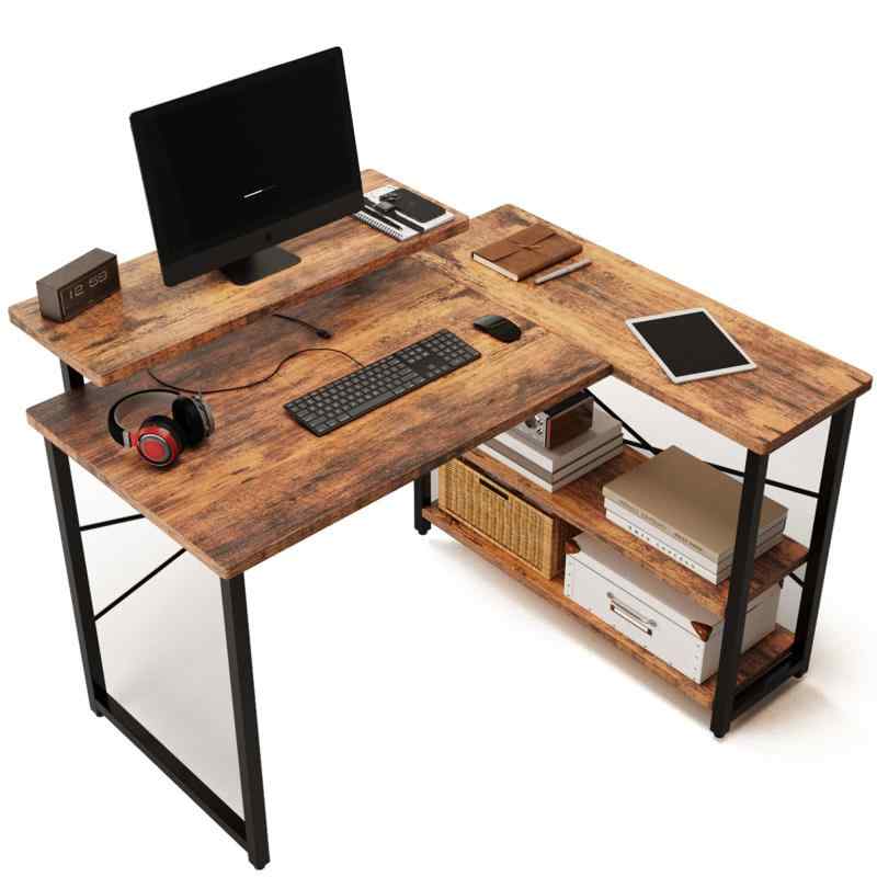 Embrace life パソコンデスク computer desk 机 収納 ゲーミングデスク L字型 リムーバブルラック pcデスク デスク ラック付き コーナーデスク オフィスデスク 在宅勤務 副107cm