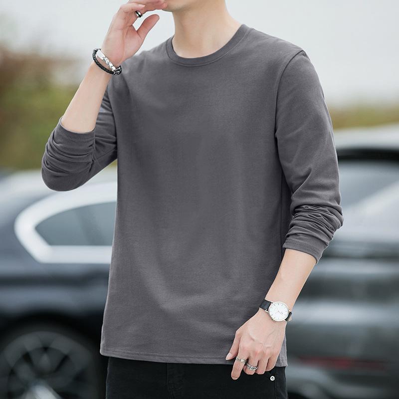 樂天商城 - Tシャツ メンズ 男性用 長袖 春物 コットン カジュアル 丸首 インナー トップス 薄手 トレーナー カットソー 部屋着 普段使い 黒 白 灰色