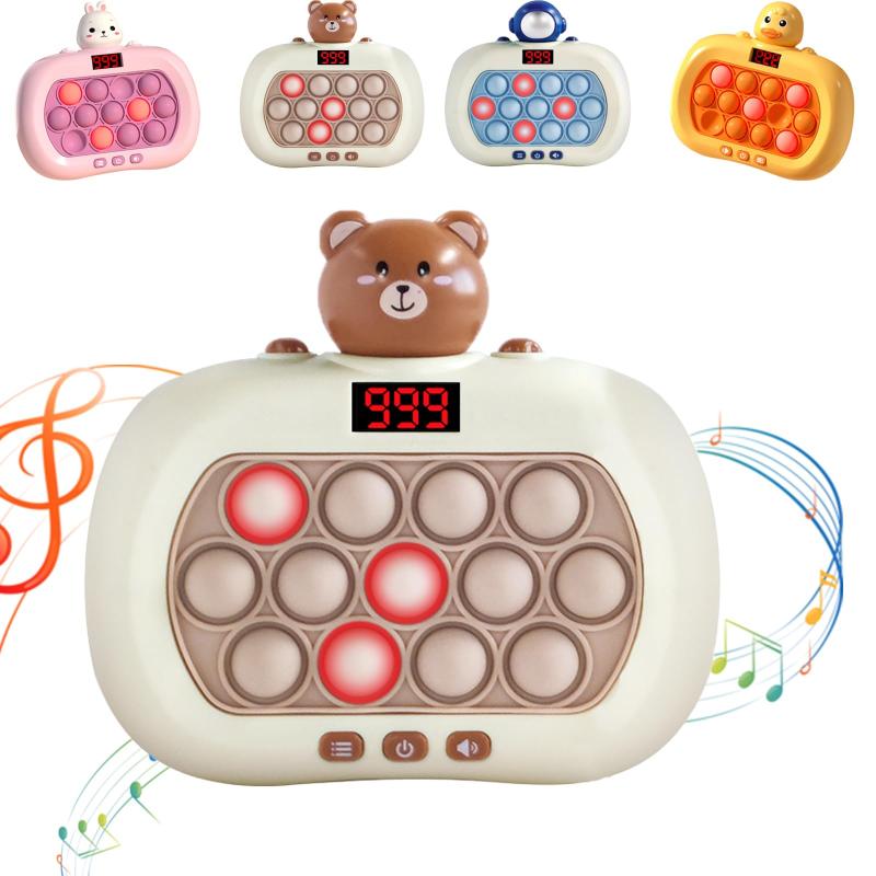 Bornoon プッシュポップ ゲーム 知育玩具 おもちゃ 光る 音声付き 早押しボタン 電動 ゲーム スクイーズ 集中力 ストレス解消 グッズ 指先訓練 clearstore2024-10413699 clearstore サンプル画像3
