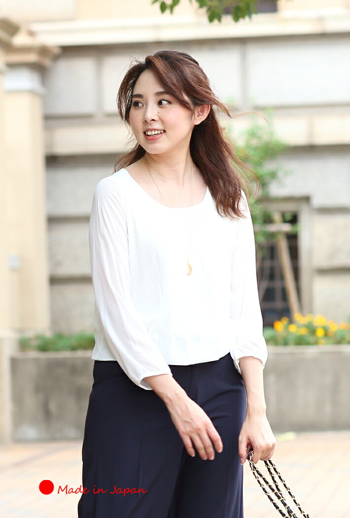 【 日本製 】 ブラウス レディース とろみブラウス プルオーバー 裾バルーン フォ...