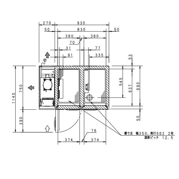 SUR-K1271CB パナソニック 冷凍冷蔵 コールドテーブル 1Φ100V 業務用冷蔵庫 別料金にて 設置 入替 回収 処分 廃棄 クリーブランド 3