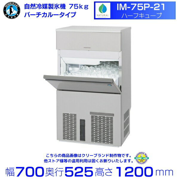 自然冷媒製氷機 ホシザキ IM-75P-21 ハーフキューブ仕様 バーチカルタイプ