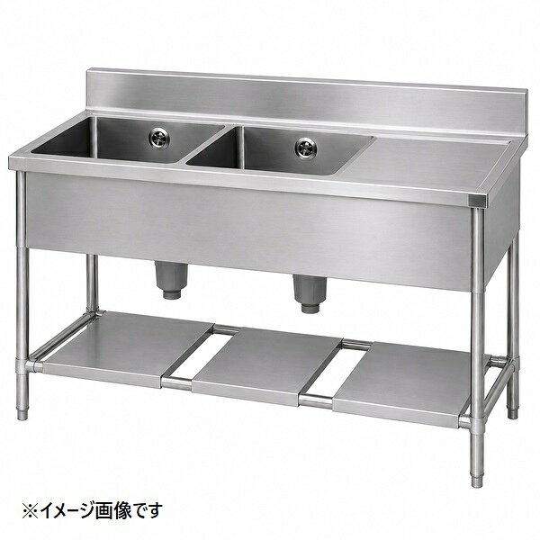 TRE-2SL-150A（R/L） タニコー 水切付二槽シンク 水切位置左右選択式 W1500×D750×H850mm 業務用 新品