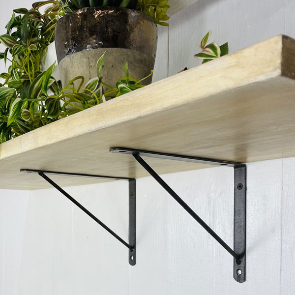 アイアン 棚受け Mサイズ こげ茶色 飾り棚 ブラケット Iron shelf brackets シンプル ナチュラルデザイン 2個セット