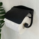 トイレットペーパーホルダー アイアン ブラック シングルタイプ トイレ