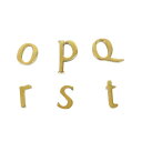 【ネコポス】真鍮 小文字 ゴールド 23mm アルファベット o p q r s t メール便