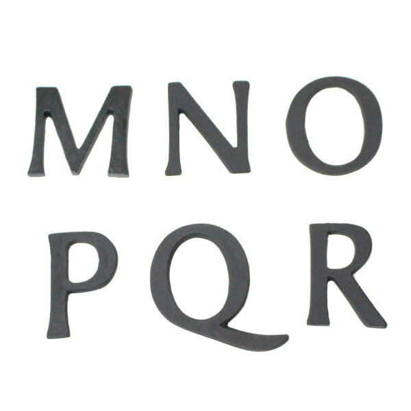 【ネコポス】大文字 ブラック 真鍮 45mm アルファベット M N O P Q R 看板 表札 ネームプレート 黒 ツリーハウス メール便