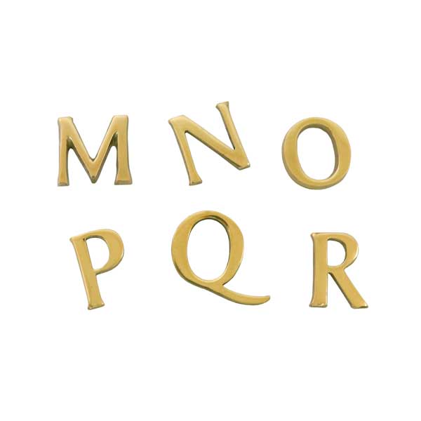 【ネコポス】真鍮 レター ナンバー 大文字 ゴールド 23mm M N O P Q R メール便