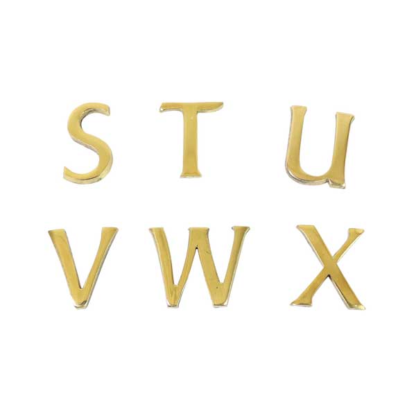 【ネコポス】真鍮 レター ナンバー 大文字 ゴールド 23mm S T U V W X メール便