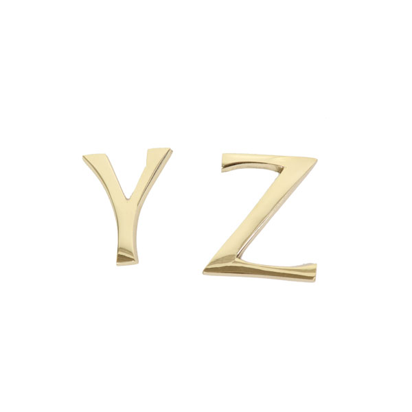 真鍮 大文字 ゴールド 45mm アルファベット Y Z 看板 表札 ネームプレート ツリーハウス ネコポス メール便