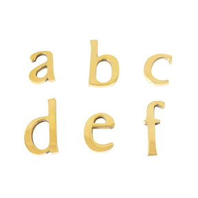 真鍮 小文字 ゴールド45mmアルファベットa,b,c,d,e,f 看板 表札 ネームプレート ツリーハウス ネコポス メール便