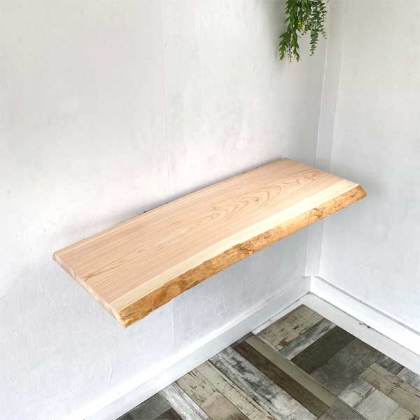 【送料無料】一枚板 無垢 ひのき 桧 棚板 棚 カウンター 机 天板 板 無垢板 ウッドボード シェルフボード
