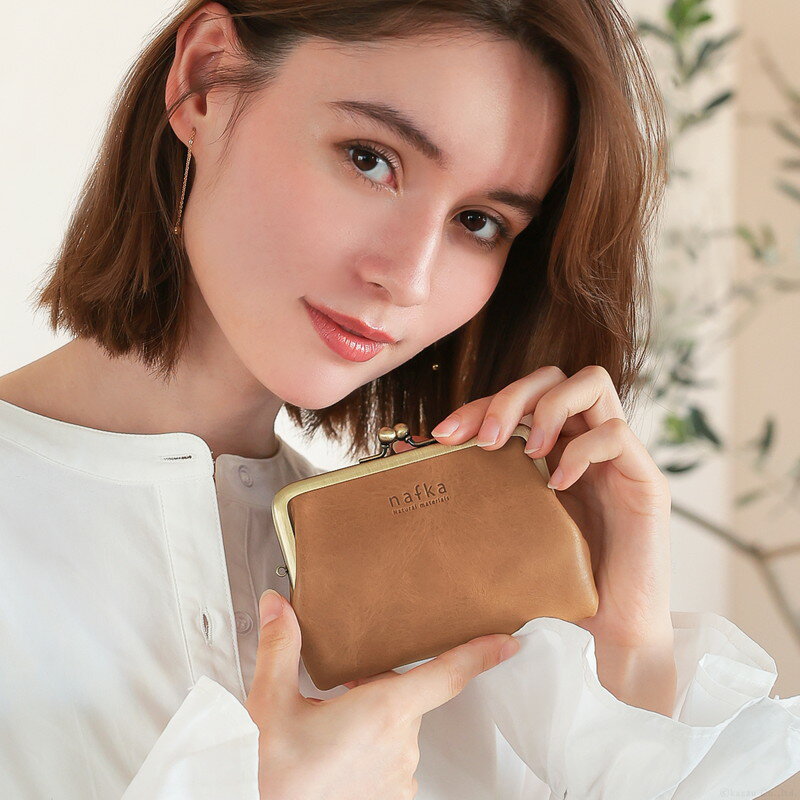 がま口 財布 レディース ミニ財布 本革 日本製 モストロレザー 経年変化 キャッシュレス 薄い スリム シンプル ナチュラル かわいい おしゃれ 折り財布 短財布 ショートウォレット モストロ レザー 人気 ブランド nafka ナフカ NFK-72005 送料無料 SP12