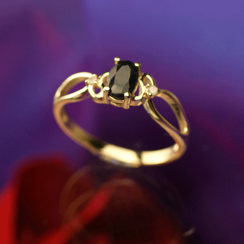 指輪 /ブラックサファイア&ダイヤモンド リング / K10YG ギフト【サファイア】【指輪】 ギフト プレゼント クリスマス プレゼント 誕生日プレゼント 女...