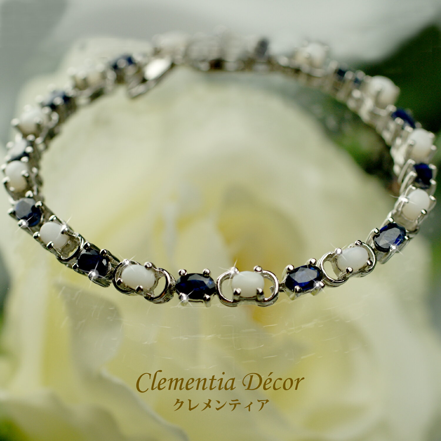 ブレスレット レディース ブルー サファイア オパール 9月 10月 誕生石 誕生石 金属アレルギー 対応 彼女 結婚記念日 妻 女性 クリスマス プレゼント ...