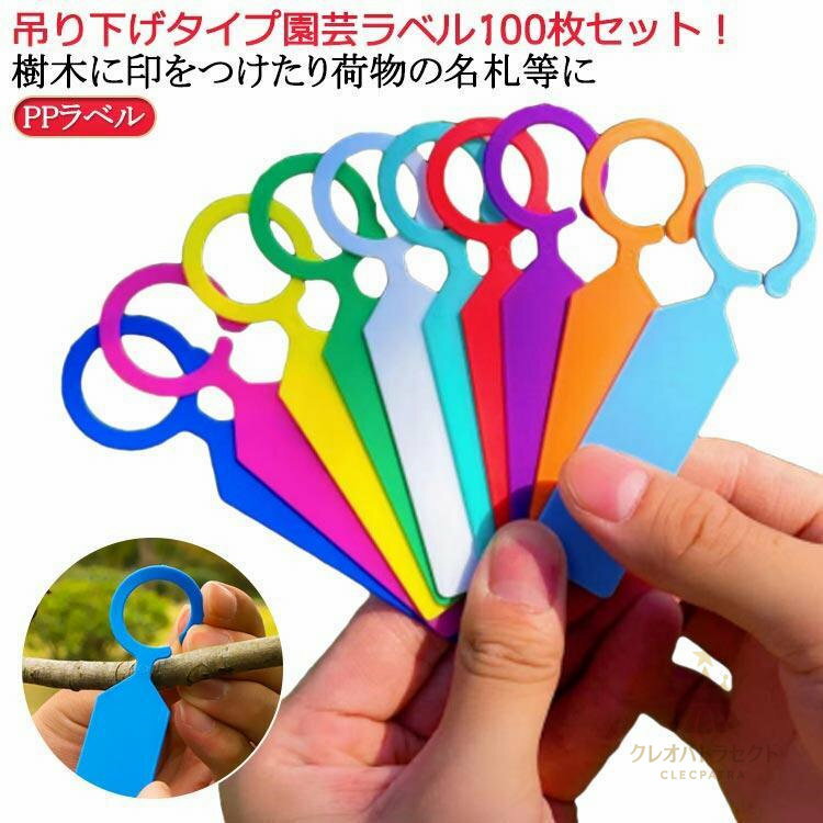 100枚セット 園芸用ラベル 100点セット 吊り下げタイプ 園芸ラベル 樹木に印をつけたり荷物の名札等に ..
