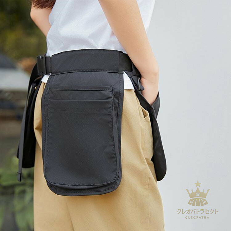 クレオパトラセレクトの【クーポンで10％オフ】撥水 ウエストポーチ ツールエプロンバック 送料無料 レディース メンズ メンズ 多機能 美容師 ツールエプロン スタイリストエプロン ウエストバッグ｜アングル2